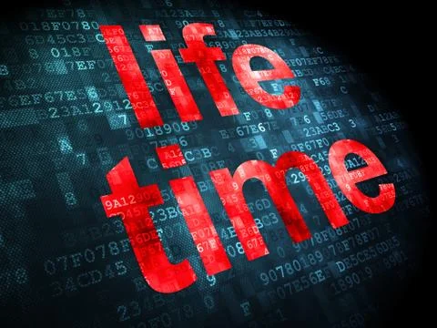 Timeline concept: Life Time on digital background Stock Illustration