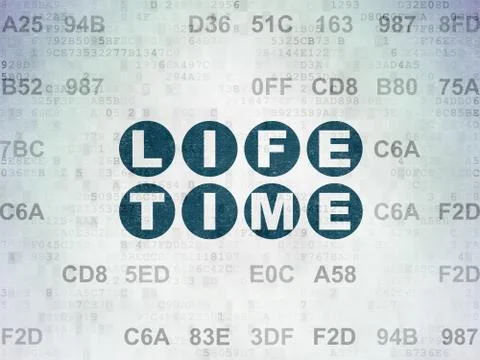 Timeline concept: Life Time on Digital Data Paper background Stockillustratie