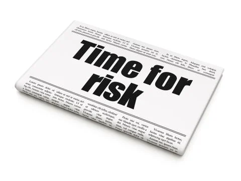Timeline concept: newspaper headline Time For Risk Illustrazione stock