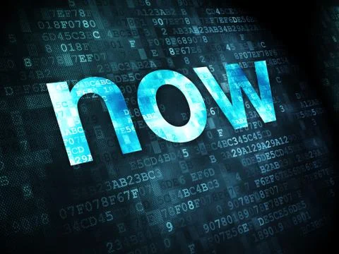 Timeline concept: Now on digital background 스톡 일러스트