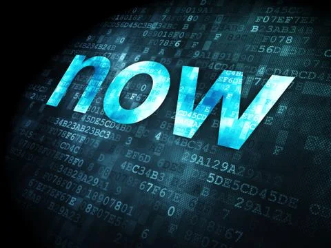 Timeline concept: Now on digital background Stock Illustration