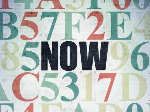 Timeline concept: Now on Digital Data Paper background Illustration