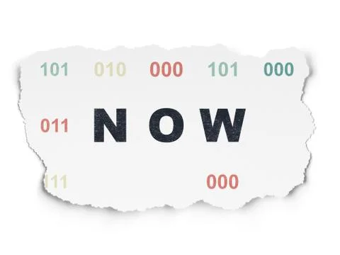 Timeline concept: Now on Torn Paper background Illustration
