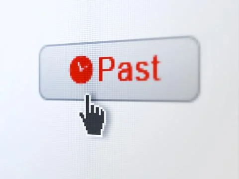 Timeline concept: Past and Clock on digital button background Stock Illustration