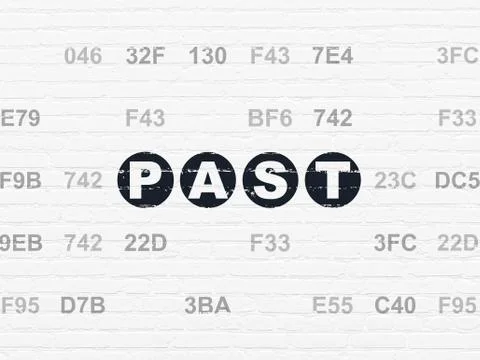 Timeline concept: Past on wall background Ilustración de archivo