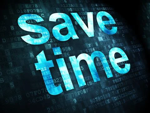 Timeline concept: Save Time on digital background Stock Illustration