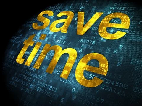 Timeline concept: Save Time on digital background 스톡 일러스트