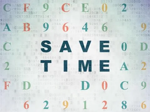 Timeline concept: Save Time on Digital Data Paper background Stock Illustration