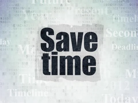 Timeline concept: Save Time on Digital Data Paper background Stock Illustration