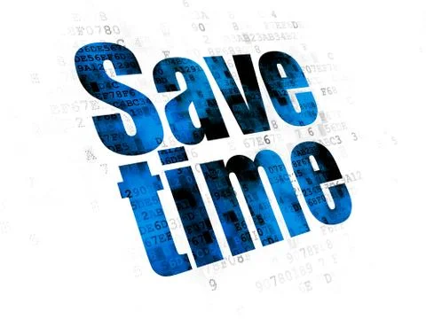 Timeline concept: Save Time on Digital background Stock Illustration