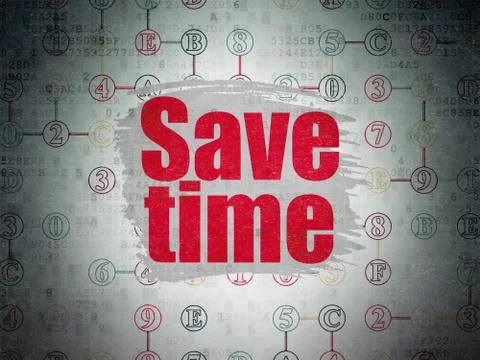 Timeline concept: Save Time on Digital Data Paper background Stock Illustration
