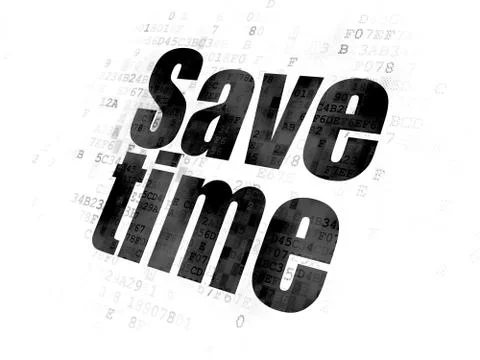 Timeline concept: Save Time on Digital background Stock Illustration