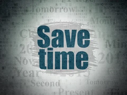 Timeline concept: Save Time on Digital Data Paper background Stock Illustration