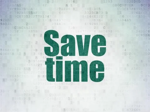 Timeline concept: Save Time on Digital Data Paper background Stock Illustration