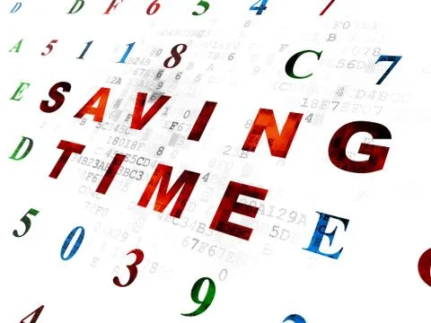 Timeline concept: Saving Time on Digital background Illustration