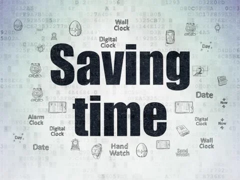Timeline concept: Saving Time on Digital Data Paper background Stockillustratie