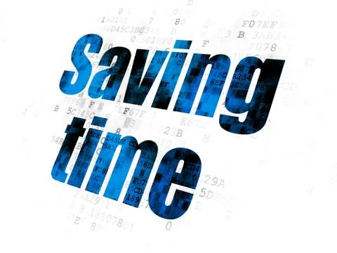 Timeline concept: Saving Time on Digital background Illustration