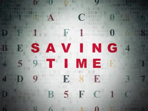 Timeline concept: Saving Time on Digital Data Paper background 스톡 일러스트