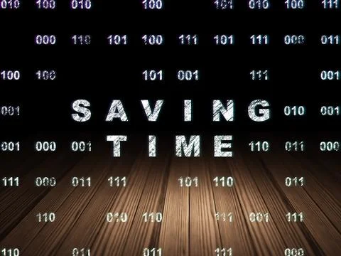 Timeline concept: Saving Time in grunge dark room Stock Illustration