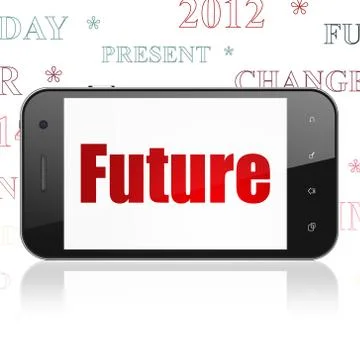 Timeline concept: Smartphone with Future on display Ilustração Stock