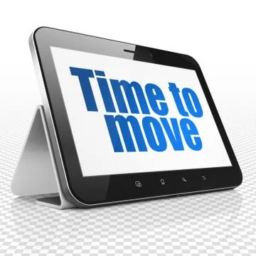 Timeline concept: Tablet Computer with Time to Move on display 스톡 일러스트