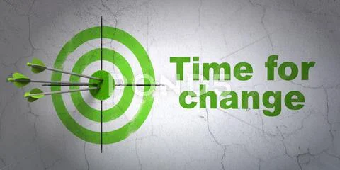 Timeline concept: target and Time for Change on wall background ~ Clip ...