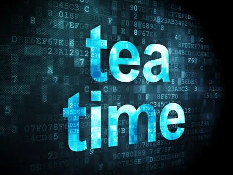 Timeline concept: Tea Time on digital background Stockillustratie