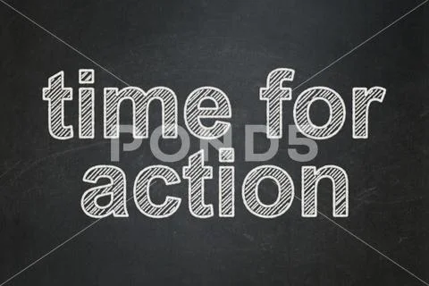 Timeline concept: Time for Action on chalkboard background ~ Clip Art ...