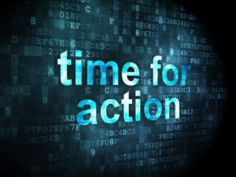 Timeline concept: Time for Action on digital background Stock Illustration