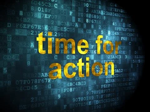 Timeline concept: Time for Action on digital background Stock Illustration