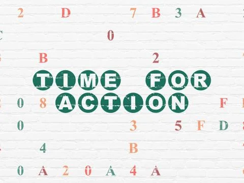 Timeline concept: Time for Action on wall background イラスト素材