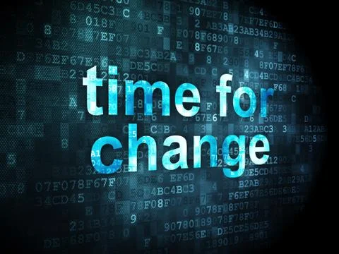 Timeline concept: Time for Change on digital background Stock Illustration