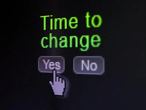 Timeline concept: Time to Change on digital computer screen 스톡 일러스트
