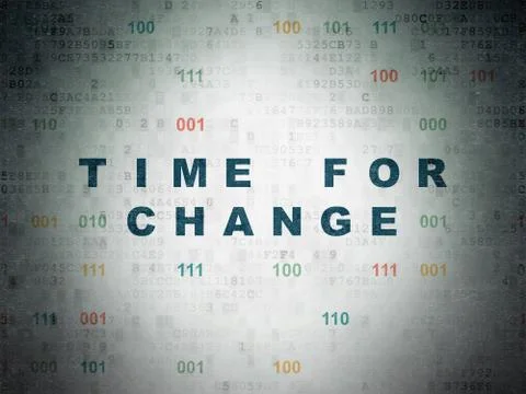 Timeline concept: Time for Change on Digital Paper background Illustration
