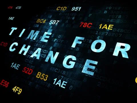 Timeline concept: Time for Change on Digital background Illustration
