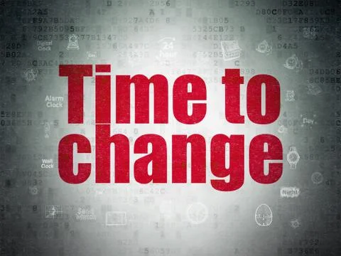 Timeline concept: Time to Change on Digital Paper background Illustration