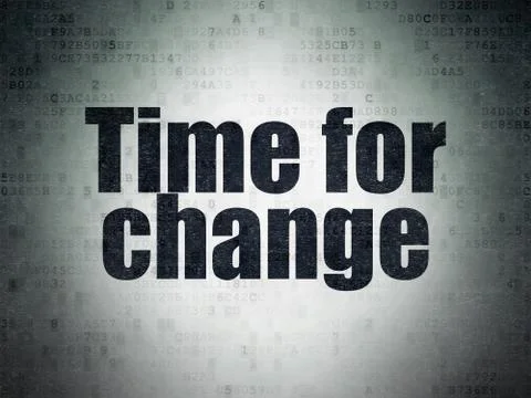 Timeline concept: Time for Change on Digital Data Paper background Illustration
