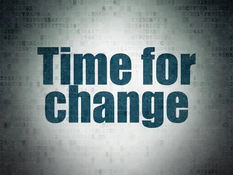 Timeline concept: Time for Change on Digital Data Paper background Illustration