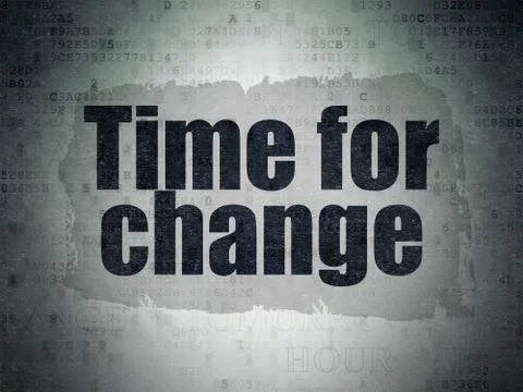 Timeline concept: Time for Change on Digital Data Paper background Illustration