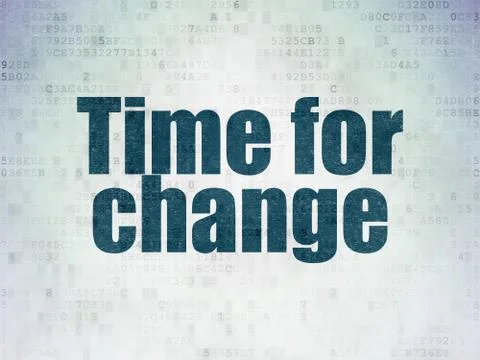 Timeline concept: Time for Change on Digital Data Paper background Illustration