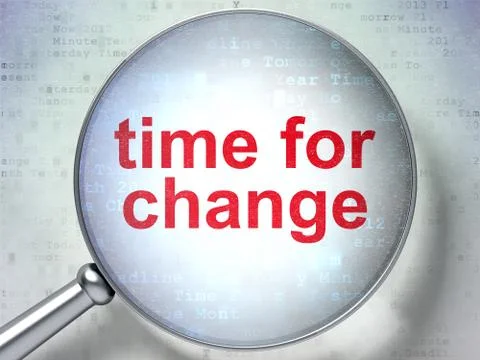 Timeline concept: Time for Change with optical glass Stockillustratie