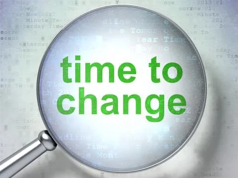 Timeline concept: Time to Change with optical glass 스톡 일러스트