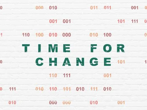 Timeline concept: Time for Change on wall background Illustration