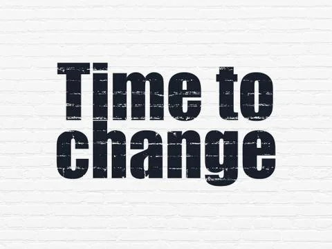 Timeline concept: Time to Change on wall background Ilustración de archivo