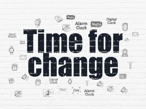 Timeline concept: Time for Change on wall background Ilustración de archivo