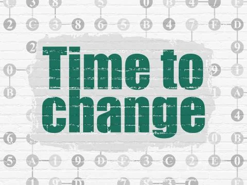 Timeline concept: Time to Change on wall background Illustration