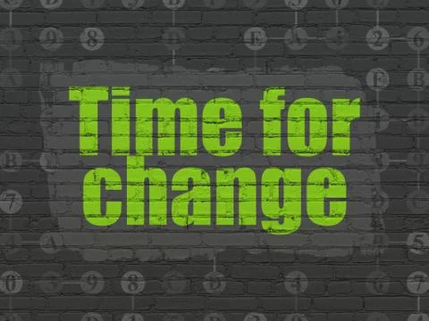 Timeline concept: Time for Change on wall background Illustration