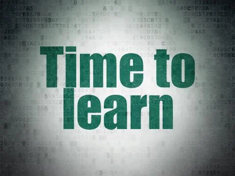 Timeline concept: Time to Learn on Digital Data Paper background Illustration