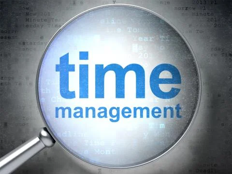 Timeline concept: Time Management with optical glass Stockillustratie