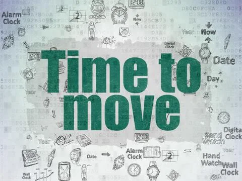 Timeline concept: Time to Move on Digital Paper background 库存插图